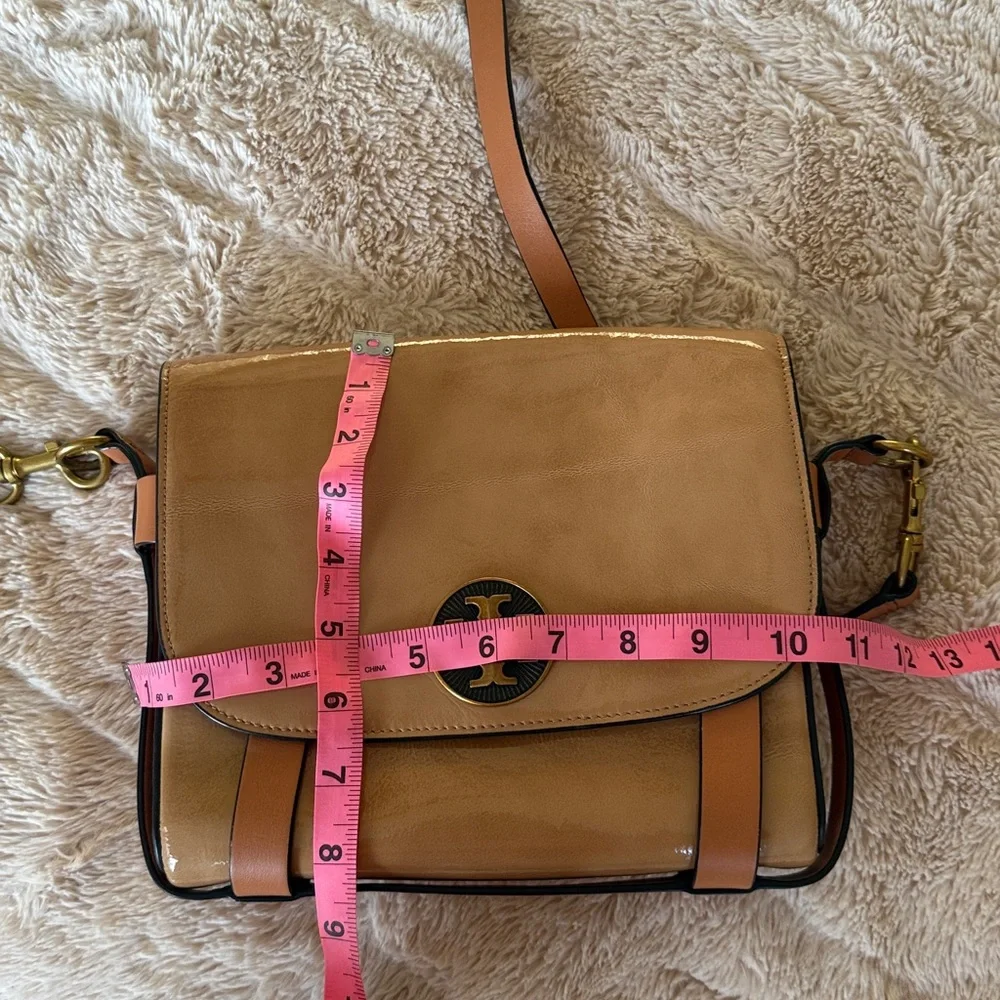 Tory Burch Alastair Pebbled Leather Shoulder Crossbody Bag Tan Convertible Bag - Picture 6 of 16